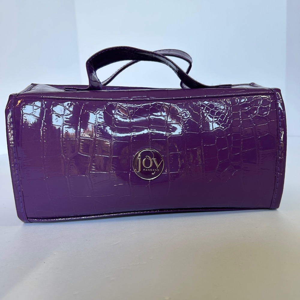 JOY MANGANO Purple Croc Roll Up Travel Makeup Cosmetic Brush‎ Organizer